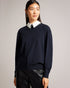 PENNIII-Knitwear-Your new favourite jumper, PENNIII has all the comfort with a little added charm, thanks to its embellished shirt collar. Pair with your favourite jeans to spruce up your casual outfits.This product is made using LENZING™ ECOVERO™ Viscose fibers. LENZING™ ECOVERO™ fibers are derived from sustainable wood and pulp, sourced from certified and controlled forests, with up to 50% lower emissions and water impact compared to generic viscose. LENZING™ and ECOVERO™ is a trademark of Lenzing AG. Jum